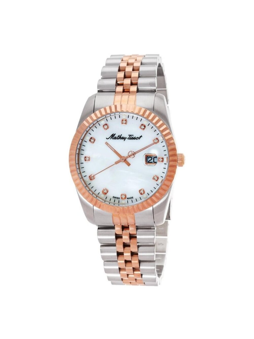 NWT Mathey-Tissot Mathy II Quartz White Dial Men's Watch